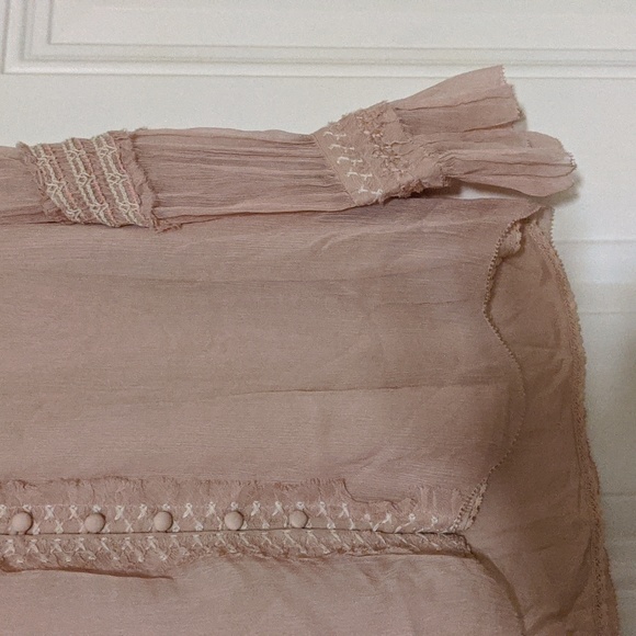 Sundance Women's Sheer Ruffled and Embroidered Blouse - Picture 4 of 8